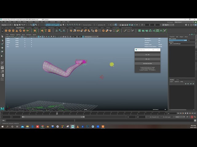 IKFK control Matcher with Python script in Maya
