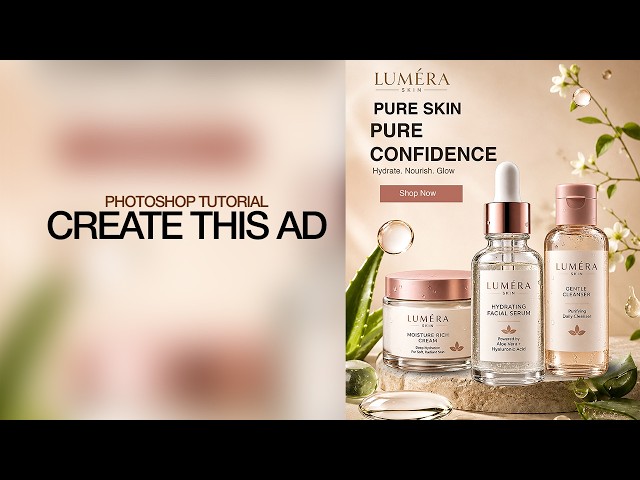 How to Create a Luxury Skincare Product Ad in Photoshop | Graphic Design Tutorial