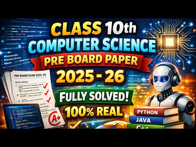 class 10 computer Pre board paper 2026 | #pseb class 10 computer science Pre board paper solved 2026