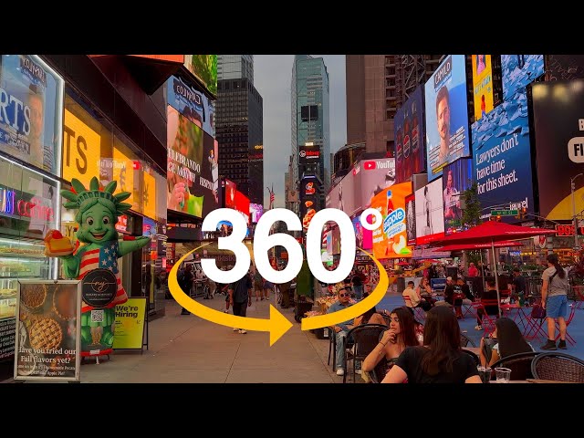 360° New York City Autumn Walk 2025 4K NYC Walking Tour Manhattan Times Square to Bryant Park