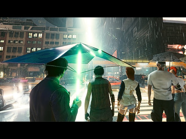 Cyberpunk 2077 | 2-Hour Rainy Neon Night Walk Through Night City | 4K Path Tracing