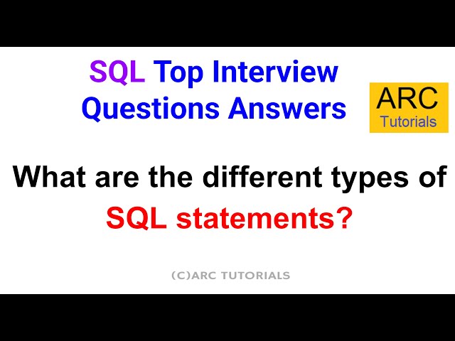 SQL Interview Questions Answers | What Are SQL Statements? (DDL, DML, DCL, TCL) #sql #sqlinterview