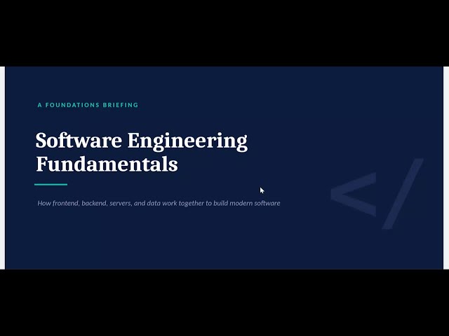 Software Engineering Fundamentals | Beginner Software Engineering Concepts.