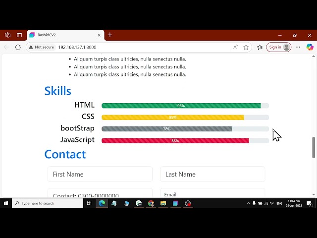 Bootstrap Assignment Responsive Web CV
