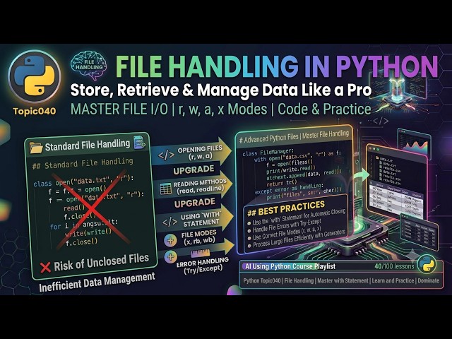 AI-Topic040 | Reading from & Writing to Files in Python | File Handling in Python | AI Using Python
