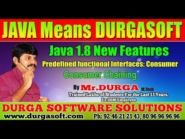Java 8 New Features ||Consumer Chaining by Durga sir