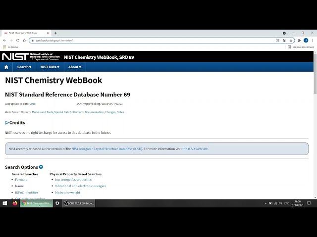 NIST Chemistry WebBook Substance Properties Database (FREE ACCESS! + tutorial)