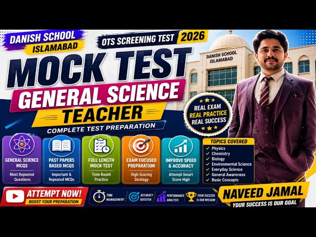 General Science Teacher Mock Test 2026 | Danish School OTS Screening Test | Most Expected MCQs