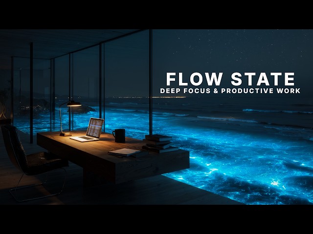 Ambient Focus Music 🌌 Glowing Ocean Office for Coding & Deep Concentration