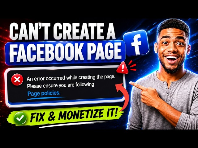 Can't Create a Facebook page in 2026 ? Fix it ( Then Monetize it)