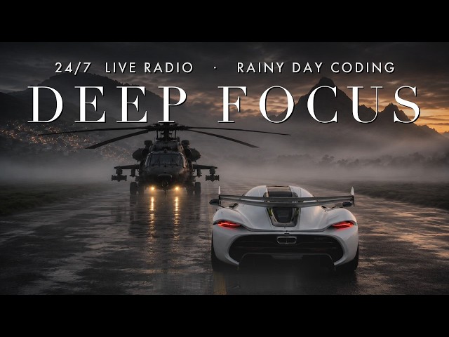 Deep Focus Radio 24/7 - Rainy Day Session | Live Synthwave for Work, Study & Rainy Day Coding