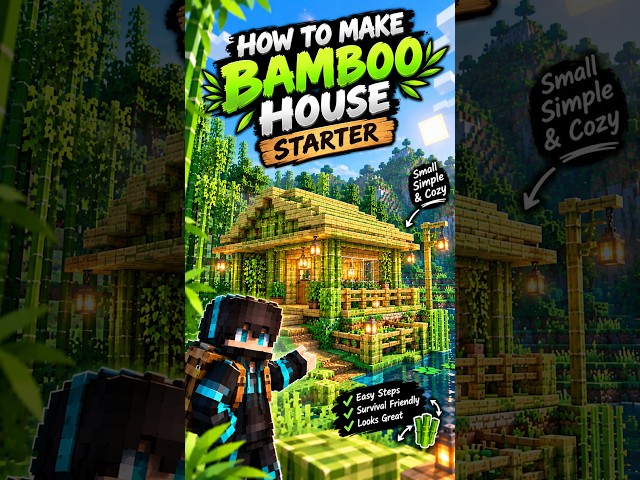 How to Make a Starter Bamboo House 🌿 | Minecraft Tutorial #shorts #minecraft