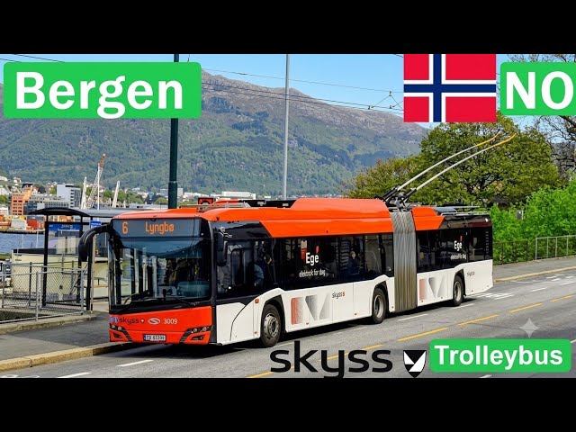 🇳🇴 Trolleybuses in Bergen, Norway 2025【4K】