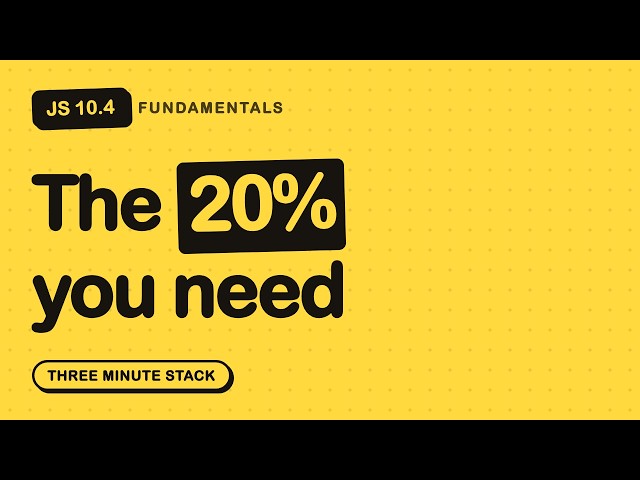 Regex: Only the Parts You Actually Use | JS Fundamentals 10.4 · Three Minute Stack