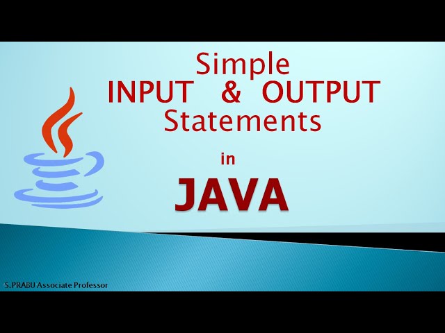 JAVA-08-SIMPLE INPUT & OUTPUT