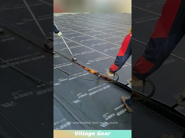 SBS waterproofing: heat-sealing seams! #waterproofing #construction