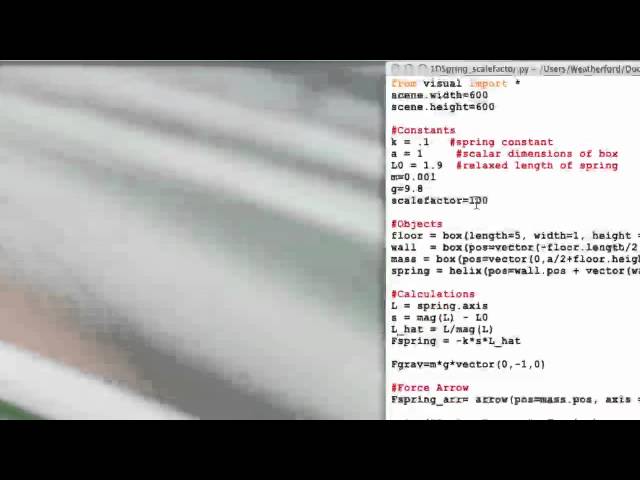 VPython Instructional Videos: 5. Scalefactors