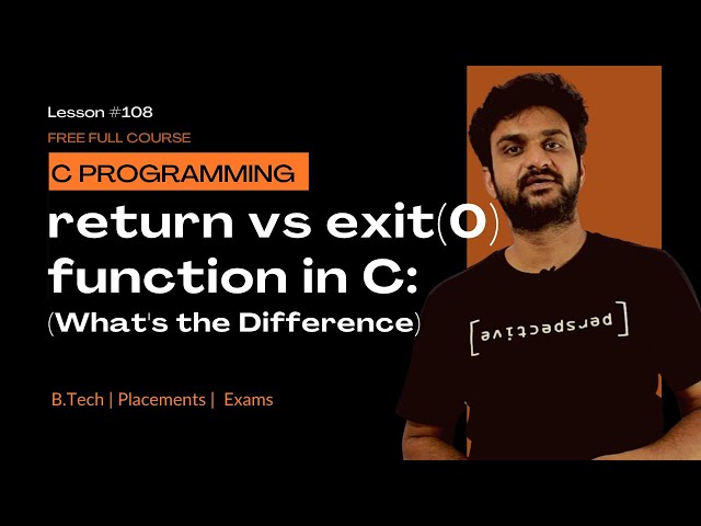 return vs exit(0) function in C: What's the Difference || C Programming || Lesson 108 ||