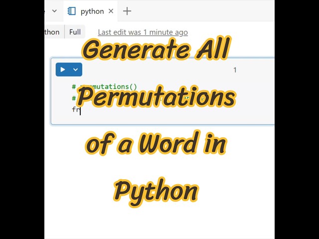 Generate All Permutations of a Word in Python 🐍 | Python Shorts #shorts
