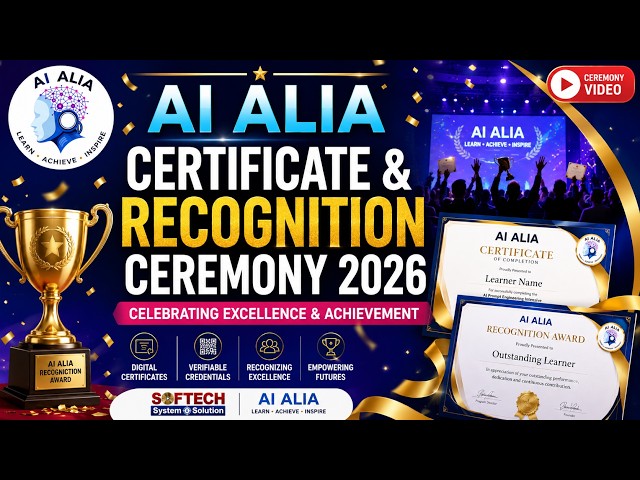 AI ALIA Certificate & Recognition Ceremony 2026 | Digital Credential Award Ceremony