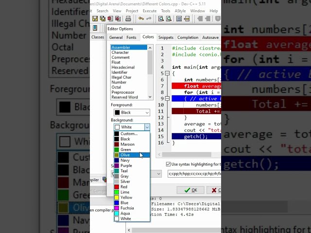 How to Change different modes in Dev CPP | Dark Mode in Dev CPP #devcpp #cppprogramming #shorts