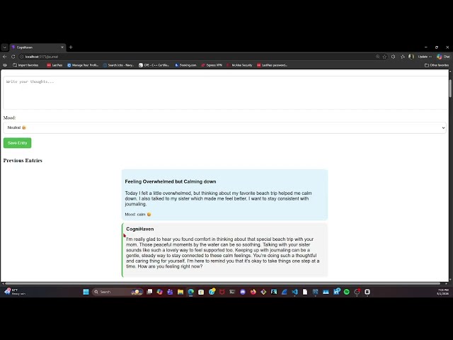 Full-Stack AI Journal App Demo (Spring Boot + React + OpenAI)