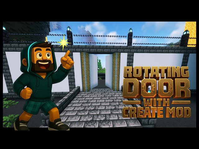 Minecraft Create Mod: How to Build Rotating Doors (Redstone Swing Gate Tutorial)