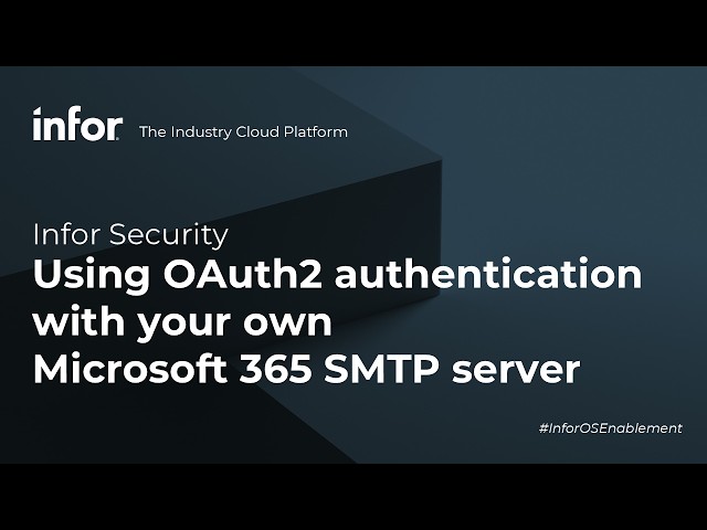 Using OAuth2 authentication with your own Microsoft 365 SMTP server