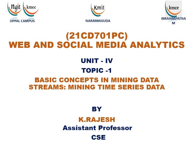 UNIT - 4_BASIC CONCEPTS IN MINING DATA STREAMS: MINING TIME SERIES DATA