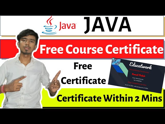 Java Free Certification Course | Java Free Certificate | Java Free Course