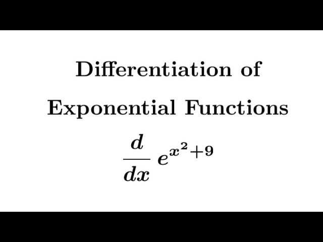 Differentiation of Exponential Functions || Derivative of e^(x^2+9) #mathmatiqs #calculus #maths