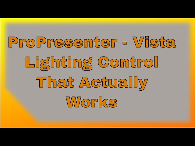 ProPresenter Lighting Control That Actually Works