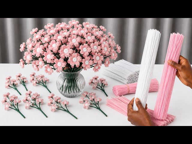 How To Make Beautiful Flowers Using Pipe Cleaners  💐 