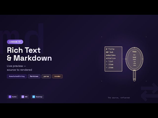 Build a Markdown Editor with Live Preview — Kotlin Compose Desktop | Lesson 17