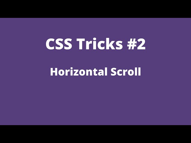 CSS Tricks #2 - Horizontal Scroll #Shorts
