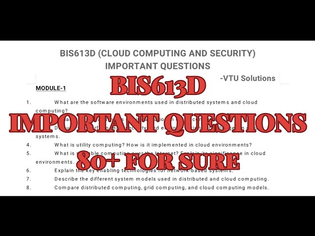 Cloud computing and security, Super important questions, BIS613D, 22 scheam, 6th sem, ISE Stream