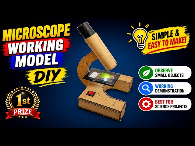 microscope working model making for science project exhibition - cardboard - diy  - diypandit
