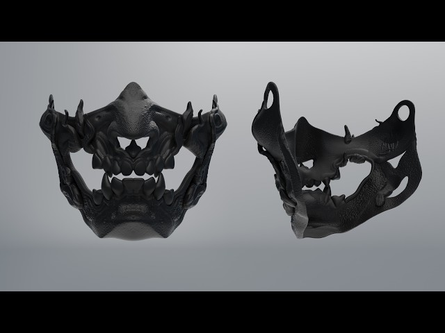 Fire Oni Mask 3D Sculpt and Full 3D Print Process