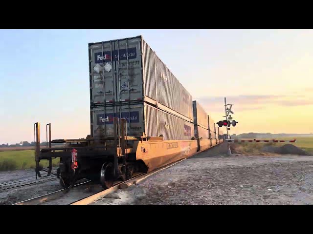 FULL SPEED 72 MPH Train on a Rural Missouri Morning