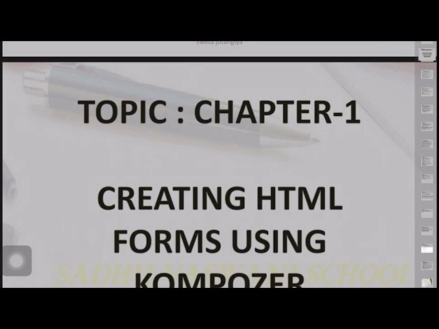 Std:12th EM Sub:Computer CH-1 Creating HTML Forms Using KomPozer