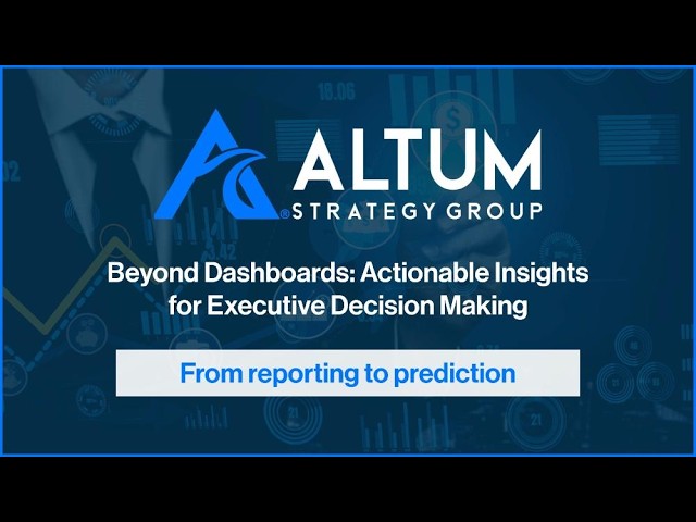 Insights: Dashboards - From Reporting to Prediction