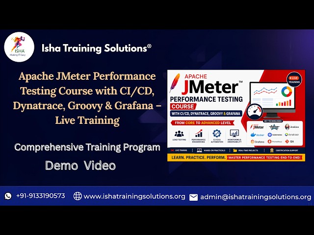 JMeter Demo video on 17th August 2026.Contact/WhatsApp us on +91- 9133190573 to enroll