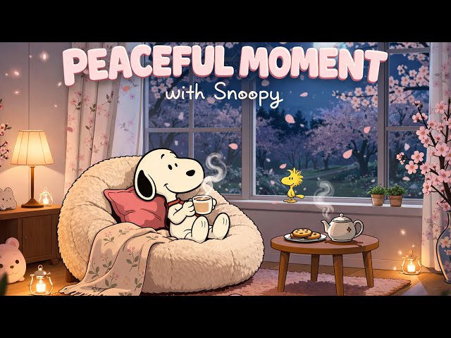 Peaceful Moment with Snoopy 🌸 Positive Jazz for Inner Calm