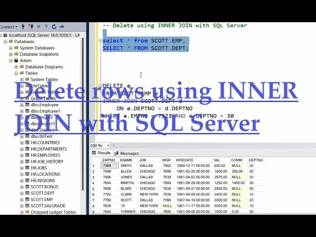 Delete using  inner join with SQL Server