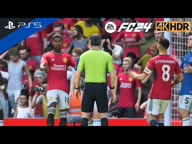 (PS5) EPL 23-24 | Manchester United vs Everton 1-2 | Old Trafford To be Hell | FC 24 [4K HDR 60FPS]