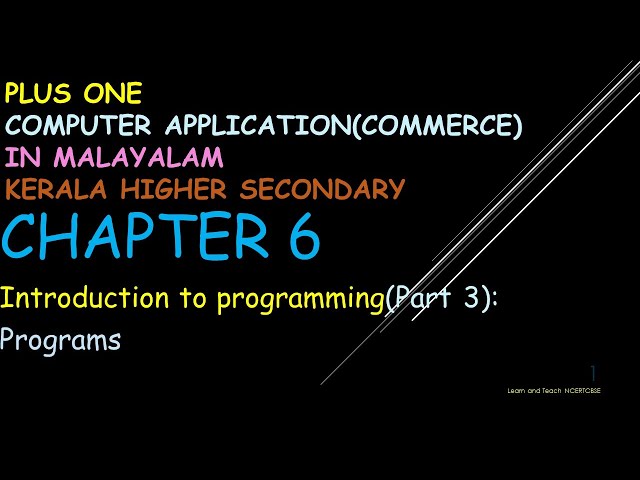 Introduction to Programming (Part 3): Programs: Plus one computer Application Commerce