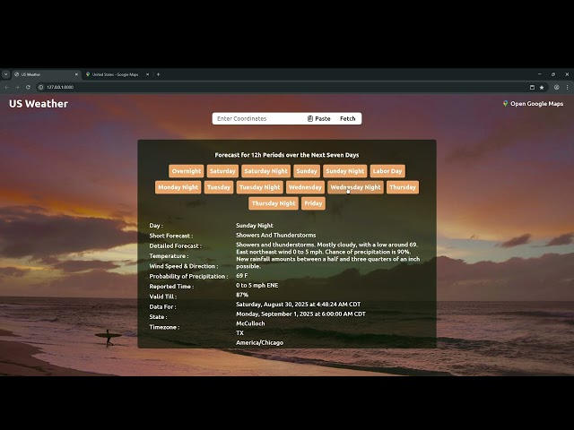 US Weather App Made Using JavaScript