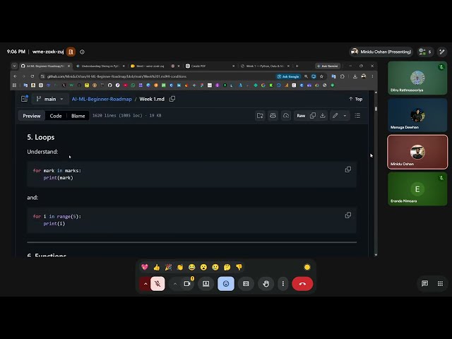 Learning AI/ML: Day 1 Python Refresher & Group Discussion Workshop | Sinhala