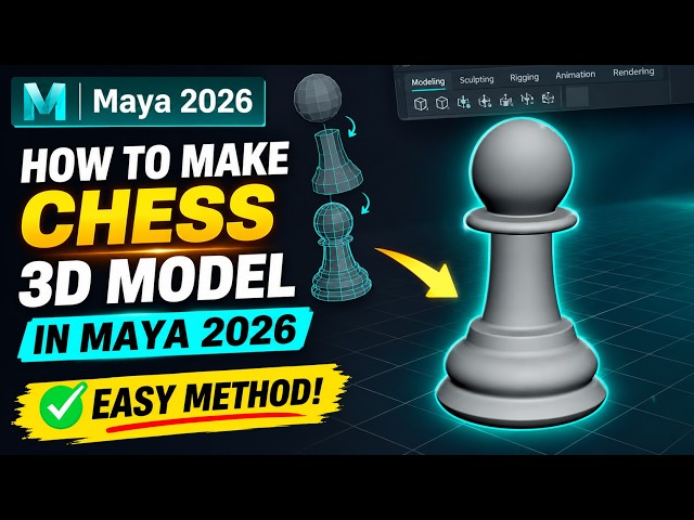 ♟️ How to Make a Chess 3D Model in Maya 2026 | EASY Method 🔥