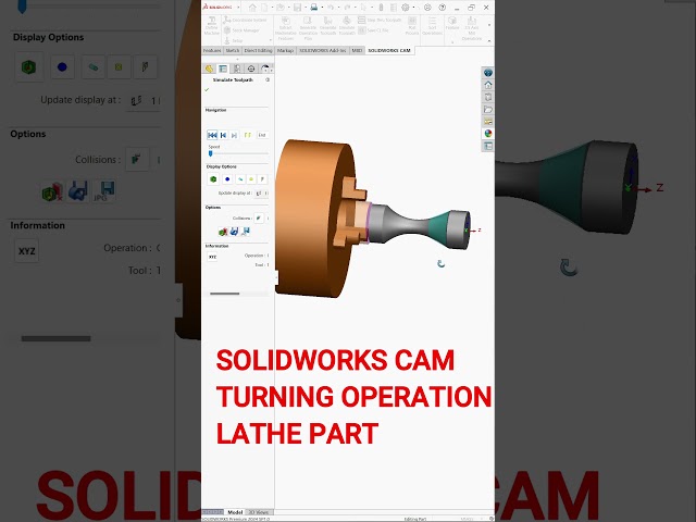 SolidWorks CAM lathe Parts (Turning operation)  #cadcamsolidworks #solidworkstutorial #solidworkscam